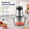 MEGAWISE Electric Food Chopper, 2 Bowls 4‑Layer Blade for Kitchen Vegetable
