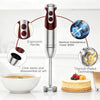 MegaWise Pro Titanium Reinforced 3-in-1 Immersion Corded Hand Blender, Powerful MOTOR with 80% Sharper Blades, 12-Speed Corded Blender, IncludingWhisk and Milk Frother (3-in 1 Red)