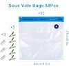 MEGAWISE Reusable Vacuum Sealer Bags, 1.4L Sous Vide Bags with Valve, 58PCS