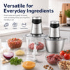 MEGAWISE Electric Food Chopper, 2 Bowls 4‑Layer Blade for Kitchen Vegetable