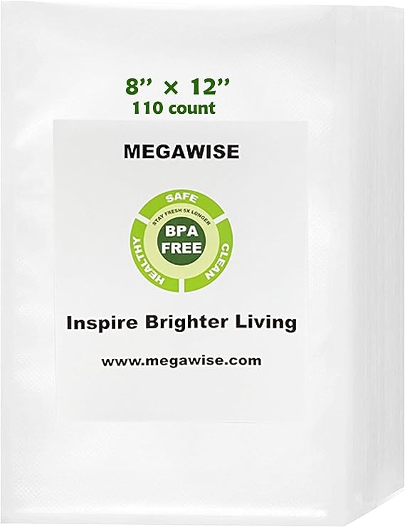  MegaWise Vacuum Sealer Machine, 80kPa Suction Power, Bags and  Cutter Included, Compact One-Touch Automatic Food Sealer with External  Vacuum System