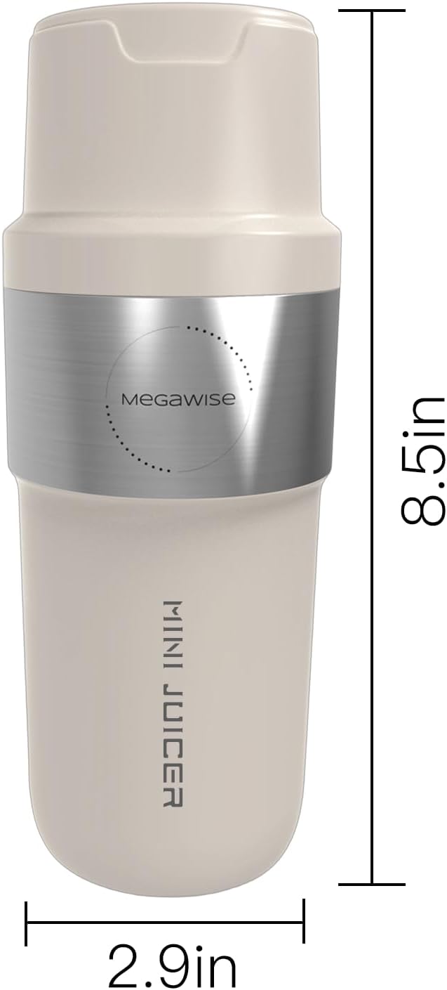 MEGAWISE Rechargeable Portable Blender with Sports Lid for Smoothie & Juice