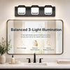 MEGAWISE 3-Light LED Vanity Light, 20 Inch Bathroom Mirror Light, Black