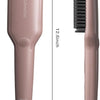 MEGAWISE Hair Straightener Brush, Ionic Ceramic Heated Hair Brush, Anti-Scald Hot Brush with Auto Shutoff, Dual Voltage, 360° Swivel Cord, for Frizzy Thick Medium Long Hair(Pink Gold)