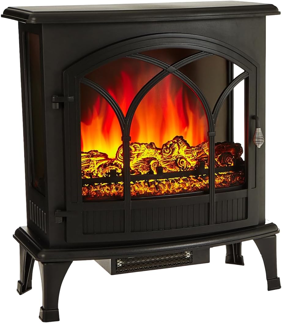 MEGAWISE 1400W 3-Sided Electric Fireplace, 3D Flame with Remote for Home
