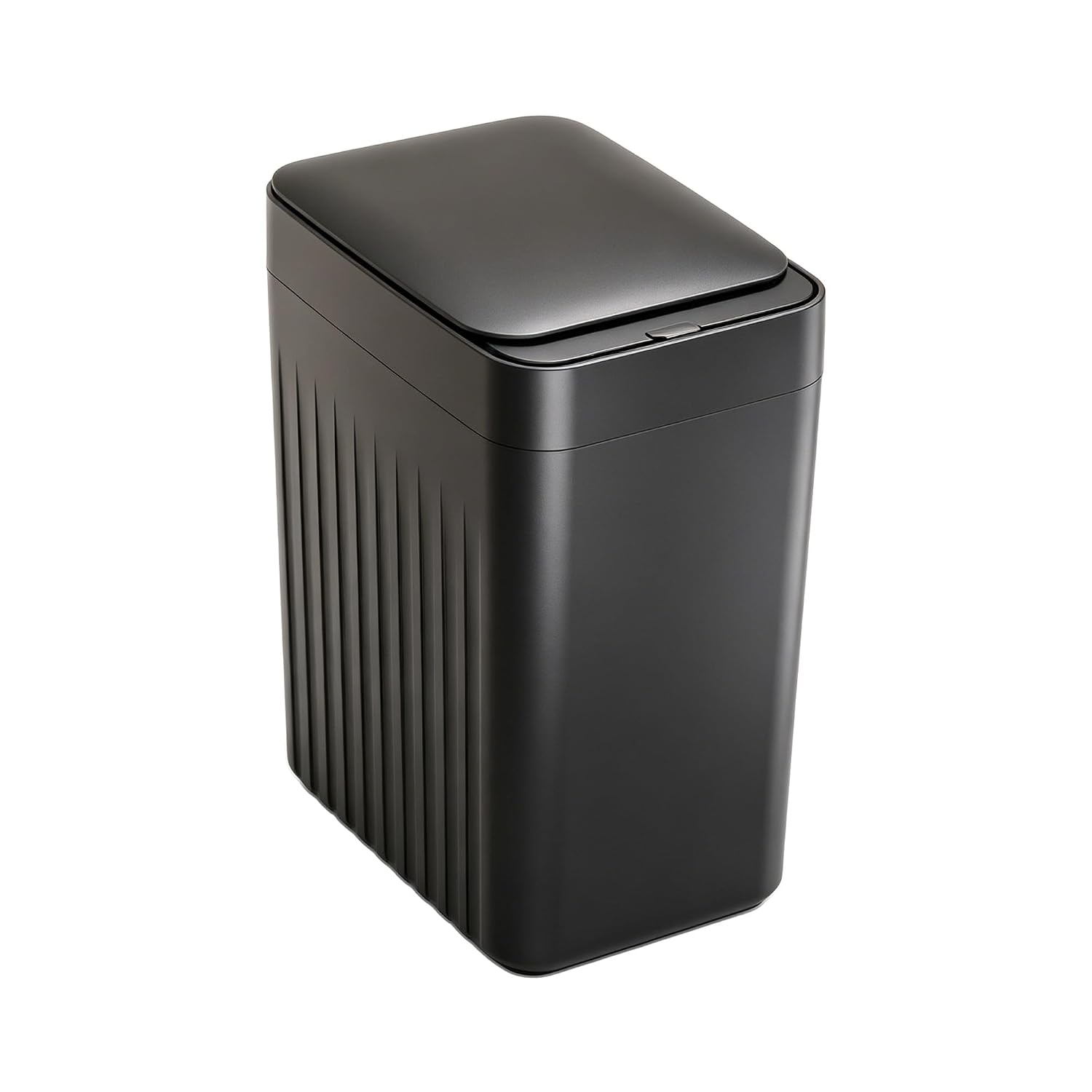 MEGAWISE 4 Gallon Smart Trash Can, Touchless Motion Sensor Garbage Can with Lid, Automatic Battery Powered Waste Bin, Slim Bathroom Trash Can for Bedroom, Office & Kitchen, Black