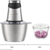 MEGAWISE Food Processor, 800W Electric Meat Grinder with 0.6L Glass Bowl & 1.2L Stainless Steel Bowl, Dual Speed Modes and Bi-Level BladesBlades for Meat, Vegetables, Nuts, Fruits, and Baby Food