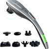 MEGAWISE Portable Deep Tissue Massager – Cordless Handheld Device for Full Body Relaxation – Back, Neck, Shoulder & Leg Use (Silver)