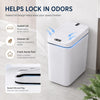 MEGAWISE 4 Gallon Smart Trash Can, Touchless Motion Sensor Garbage Can with Lid, Automatic Battery Powered Waste Bin, Slim Bathroom Trash Can for Bedroom, Office & Kitchen, Black