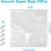 MEGAWISE Reusable Vacuum Zipper Bags, 8.5 x 8.5 in, 20 Pack, BPA-Free