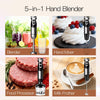MEGAWISE Hand Blender, 5-in-1 Immersion Blender, 400W, Chopper, Whisk