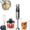 MegaWise Blender Handheld 12-Speed Stainless Steel Electric Hand Blender, 5 in 1 Immersion Handheld Blender，Titanium Blades Hand Blender, Milk Frother Wand,with 600ml Whisk Beaker and Chopper (black)