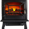 MEGAWISE Freestanding Electric Fireplace Stove Heater, 3D Realistic Flame Effect Space Heater with Overheat Safety Protection, for Indoor Home Bedroom Office Living Room, Black