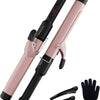 MEGAWISE Pro 1.25 Inch Ceramic Barrel Hair Curling Iron with 60s PTC Fast Heating, Anti-Scald Grip & Tip, Auto Shut Off, 360° Swivel Cord, 2 Clips & Heat-Resistant Glove Included