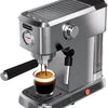 MEGAWISE Espresso Machine 20 Bar, Compact Stainless Steel Coffee Maker with Steam Milk Frother & Removable Tank for Cappuccino, Latte - Silver