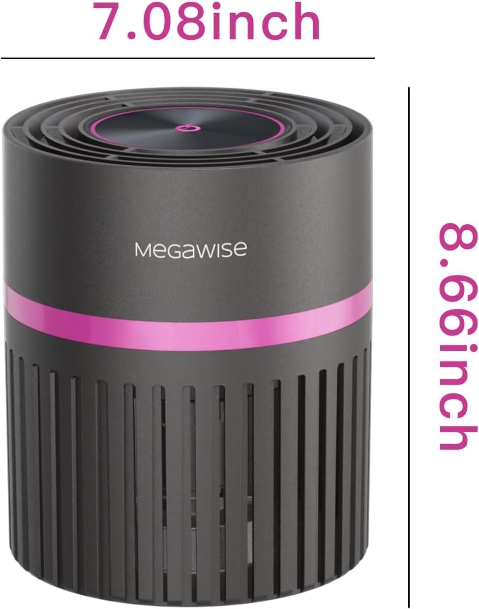 MEGAWISE HEPA Air Purifier for Home & Office, Compact Design with 1 Replacement Filter, Quiet Operation, Suitable for Daily Air Refreshing (Grey)