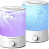 MEGAWISE 2 pack 3.5L Ultrasonic Cool Mist Humidifier – Top-Fill, Essential Oil Diffuser, Quiet Operation, Night Light, Auto Shut-Off for Home & Office (2)