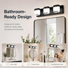 MEGAWISE 3-Light LED Vanity Light, 20 Inch Bathroom Mirror Light, Black