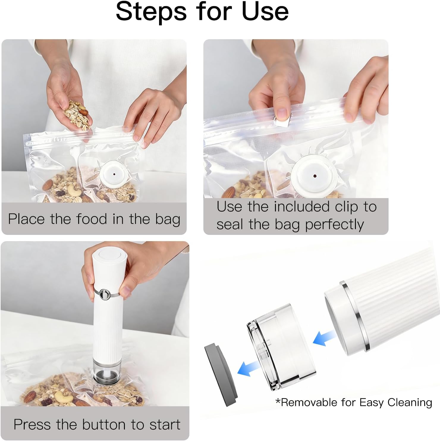 MEGAWISE Portable Vacuum Sealer, Handheld Food Sealer for Home & Travel