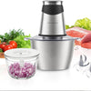 MEGAWISE Food Processor, 800W Electric Meat Grinder with 0.6L Glass Bowl & 1.2L Stainless Steel Bowl, Dual Speed Modes and Bi-Level BladesBlades for Meat, Vegetables, Nuts, Fruits, and Baby Food