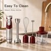 MEGAWISE Immersion Blender, 1000W Hand Blender with Whisk & Chopper(Red)