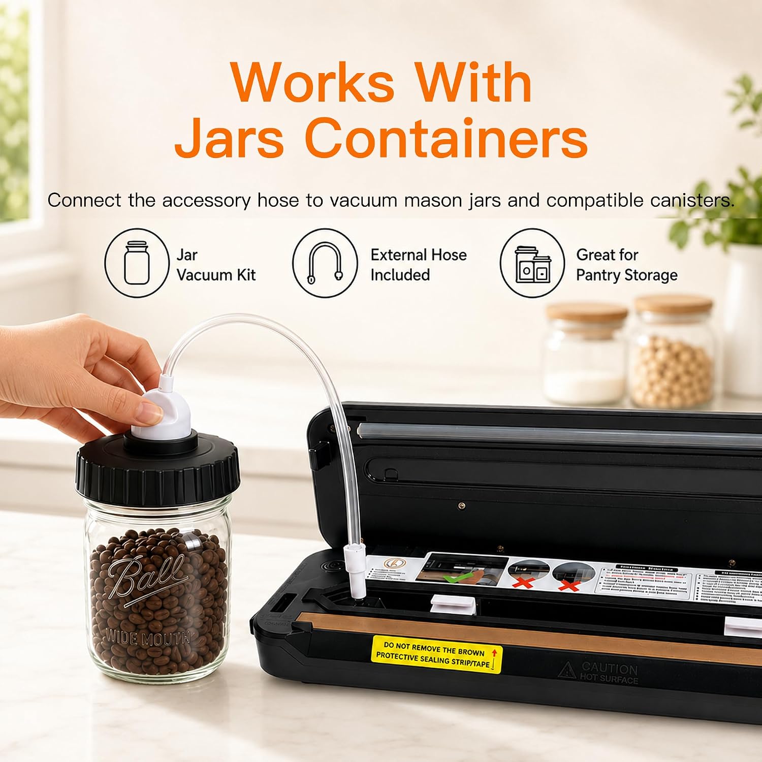 MEGAWISE 2025 Powerful Vacuum Sealer Machine | Compact Design | One-Touch Automatic | Seal in 10-20 Seconds | Dry, Moist, Wet, and Cold Modes | With 10 Vacuum Bags & Built-in Cutter