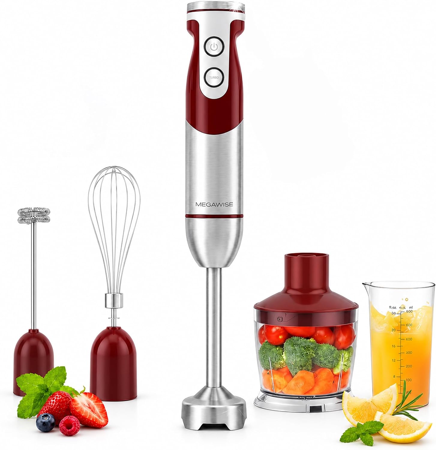 MEGAWISE Hand Blender, 1000W Immersion Blender, 5-in-1 Multi-Function