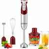 MEGAWISE Immersion Blender, 1000W Hand Blender with Whisk & Chopper(Red)