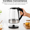 MEGAWISE 1.8L Glass Electric Kettle, Auto Shut-Off, Boil-Dry Protection