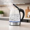 MEGAWISE 1.8L Glass Electric Kettle, Auto Shut-Off, Boil-Dry Protection