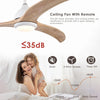 MEGAWISE Ceiling Fans, 52-inch Ceiling Fans with Lights and Remote