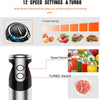 3-in-1 Immersion Hand Blender, Powerful MOTOR 12-Speed Stick Blender with Sturdy Titanium Plated Stainless Steel Blades