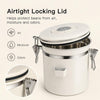 MEGAWISE 1.2L 304 Stainless Steel Coffee Canister with CO2 Valve