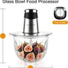 MEGAWISE Electric Food Processor, 1000W Meat Grinder & Vegetable Chopper with 4L Thick Glass Bowl, 4 Blades and Dual-Speed Food Chopper for Meat, Vegetables, Fruits, Nuts, and Baby Food