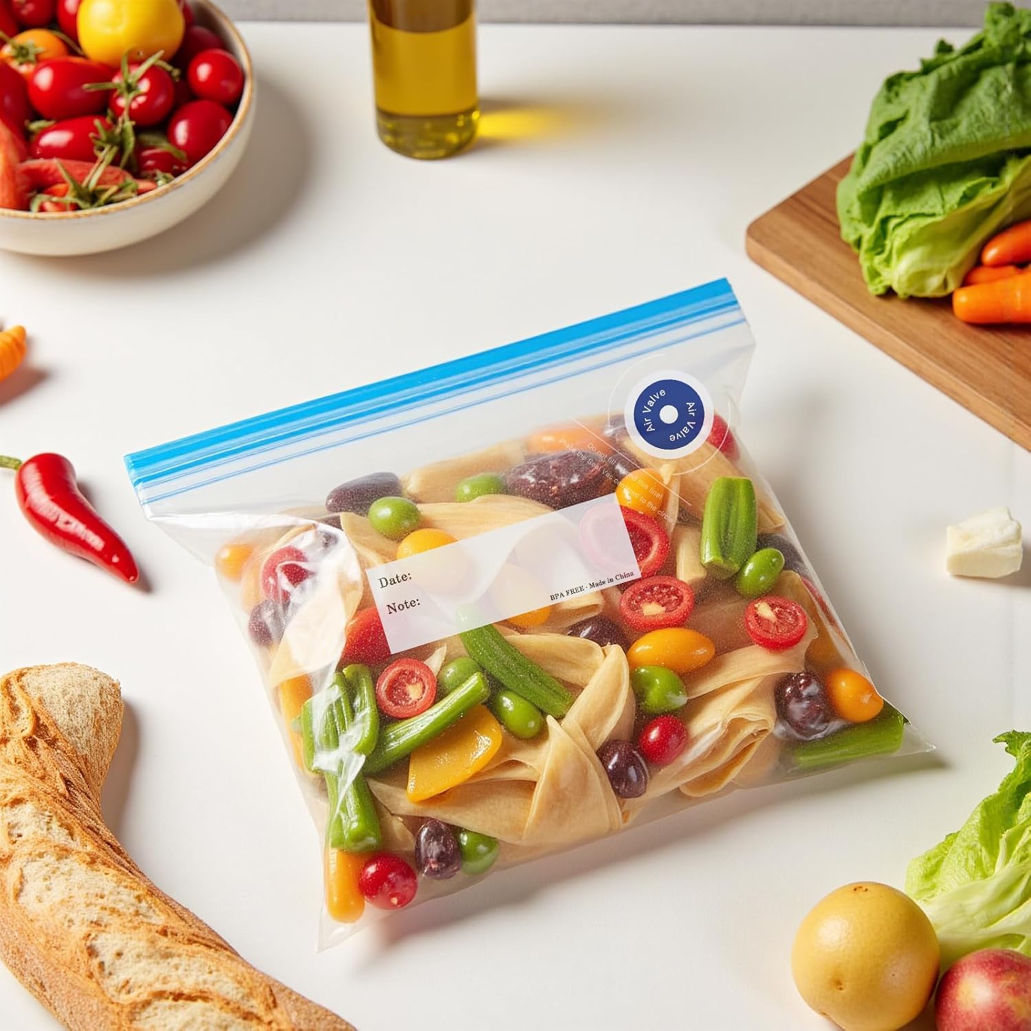Reusable Sous Vide Bags 30Pcs (10pcs per size) BPA-Free Sealer Bags for Cooking & Microwave 3 Seal Clips ＆ 5 Cooking Clips(22cmcx8.5in, 28cmx11in, 34cmx13.5in)