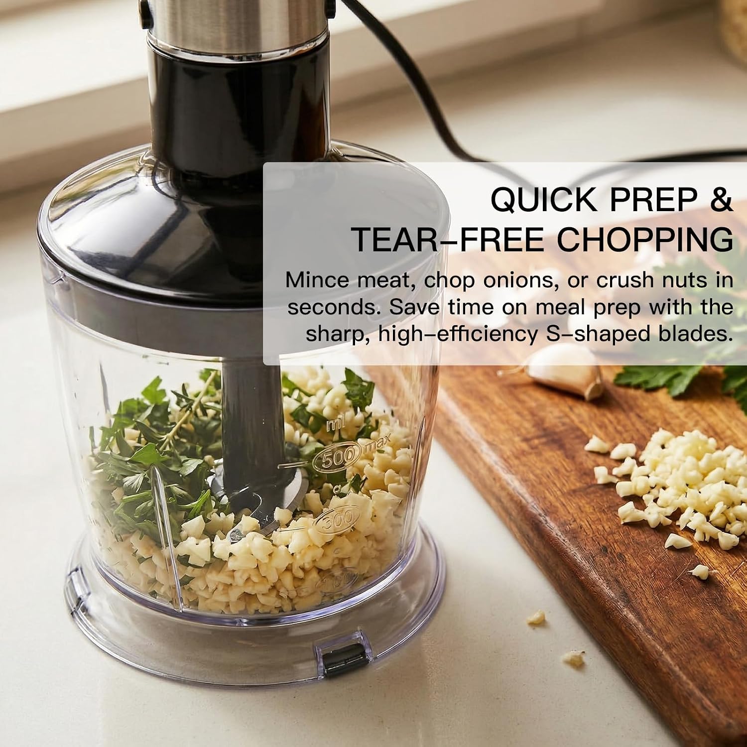 MEGAWISE HB-2080 Immersion Hand Blender, 1000W 5-in-1 Stick Blender