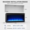 MEGAWISE 36-Inch Built-in Electric Fireplace Insert, Crystal Ember Bed