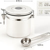 MEGAWISE 1.2L 304 Stainless Steel Coffee Canister with CO2 Valve