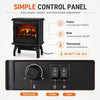 MEGAWISE Freestanding Electric Fireplace Stove Heater, 3D Realistic Flame Effect Space Heater with Overheat Safety Protection, for Indoor Home Bedroom Office Living Room, Black