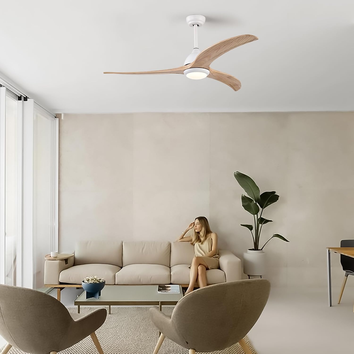 MEGAWISE Ceiling Fans, 52-inch Ceiling Fans with Lights and Remote