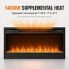 MEGAWISE 36-Inch Recessed Electric Fireplace Insert, 1400W Heater