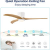 MEGAWISE 52 Inch Solid Wood Ceiling Fan with Lights, Remote Control, 6 Speeds,Noiseless,Reversible DC Motor (White)