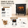 MEGAWISE 1400W Electric Fireplace Stove, 3-Sided View, LED Flame