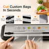 MEGAWISE 2025 Powerful Vacuum Sealer Machine | Compact Design | One-Touch Automatic | Seal in 10-20 Seconds | Dry, Moist, Wet, and Cold Modes | With 10 Vacuum Bags & Built-in Cutter