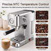 MEGAWISE Espresso Coffee Machine 20 Bar | Stainless Steel Compact Espresso Maker with Steam Milk Frother, Removable Tank | Home Cappuccino Latte Machine – Silver