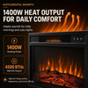 MEGAWISE 23-Inch Electric Fireplace Insert, 1400W Heater with Remote