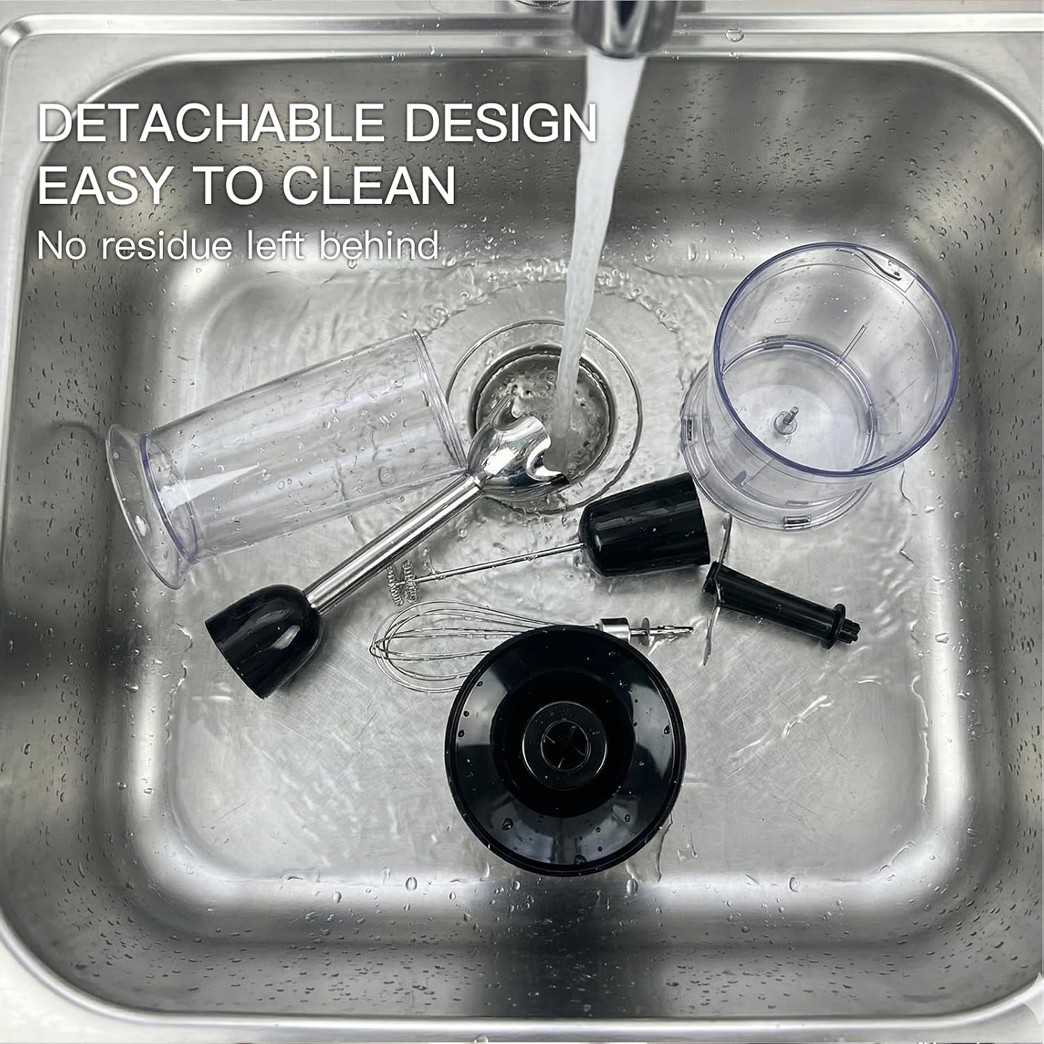 MEGAWISE Immersion Hand Blender, 800W 5-in-1 Stick Blender (Black)