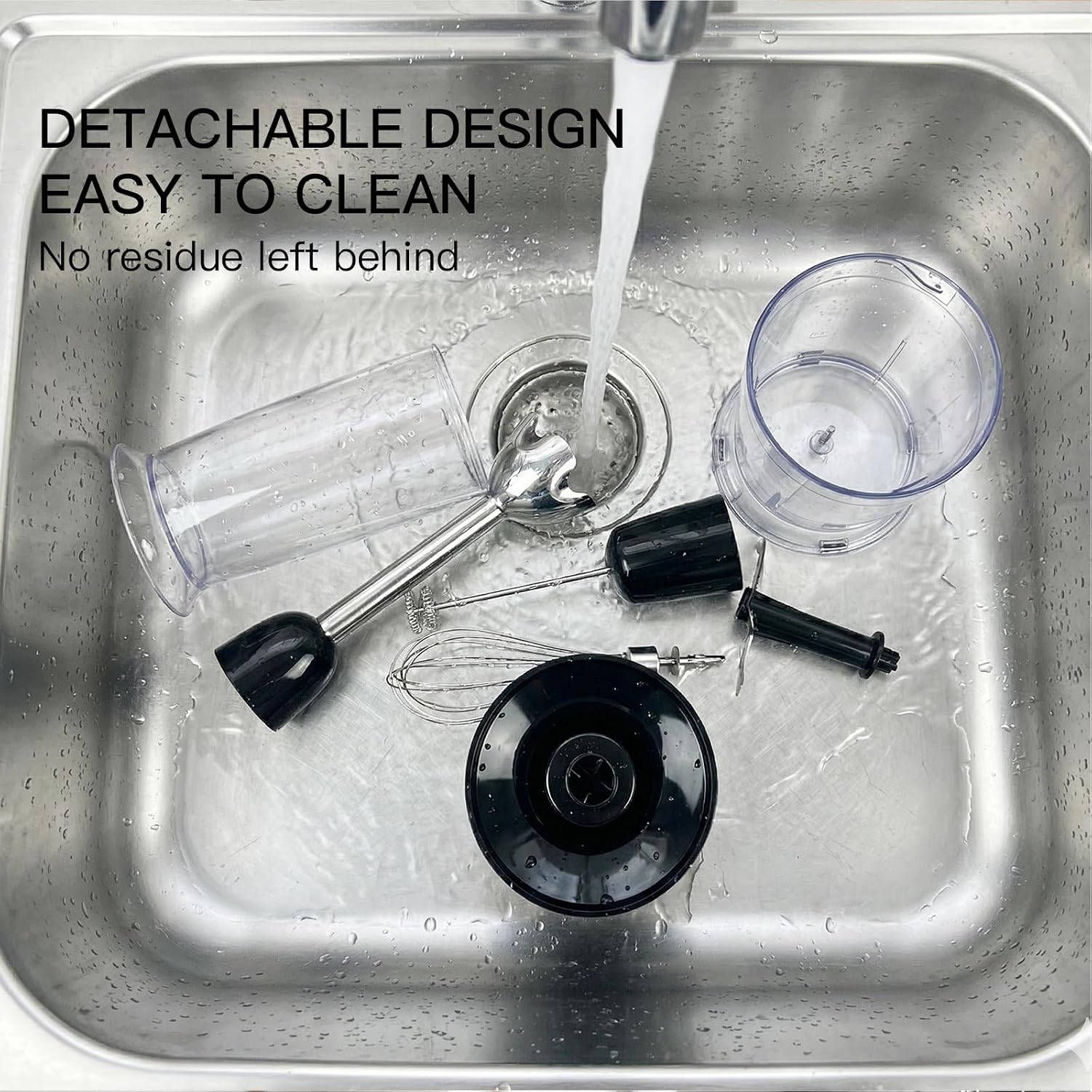 MEGAWISE Hand Blender, 5-in-1 Immersion Blender, 400W, Chopper, Whisk