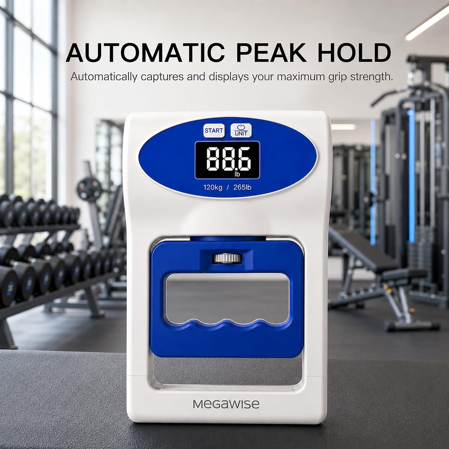 MEGAWISE Digital Hand Dynamometer, 265 lb/120 kg Grip Strength Tester