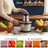 MEGAWISE 500W Electric Food Chopper & Meat Grinder, Stainless Steel Blades, Large Capacity Mincer for Meat, Vegetables & Nuts (5L Stainless Steel Bowls)